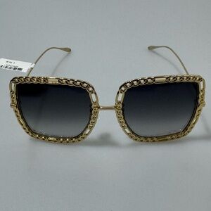 Gucci Square Metal Frame Sunglasses Gold